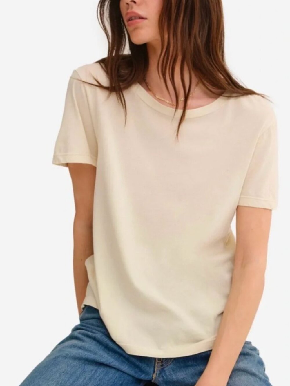 MATE the Label | Organic Cotton Classic Crewneck Tee in Nude Small